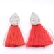thumbnail image 3 of Pendientes con flecos colgantes Pendientes de mujer con de imitación de cristal Pendiente de rojo Hugo Pendientes boho tassle, 3 of 7