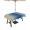 Navy Blue Khaki, variant on Light Blue Khaki Ombre Outdoor Tablecloth with Umbrella Hole, Modern Abstract Art Gradient Spillproof Waterproof Outdoor Table Cover, Patio Tablecloths for Party/Garden/Picnic, Square 54"x54"