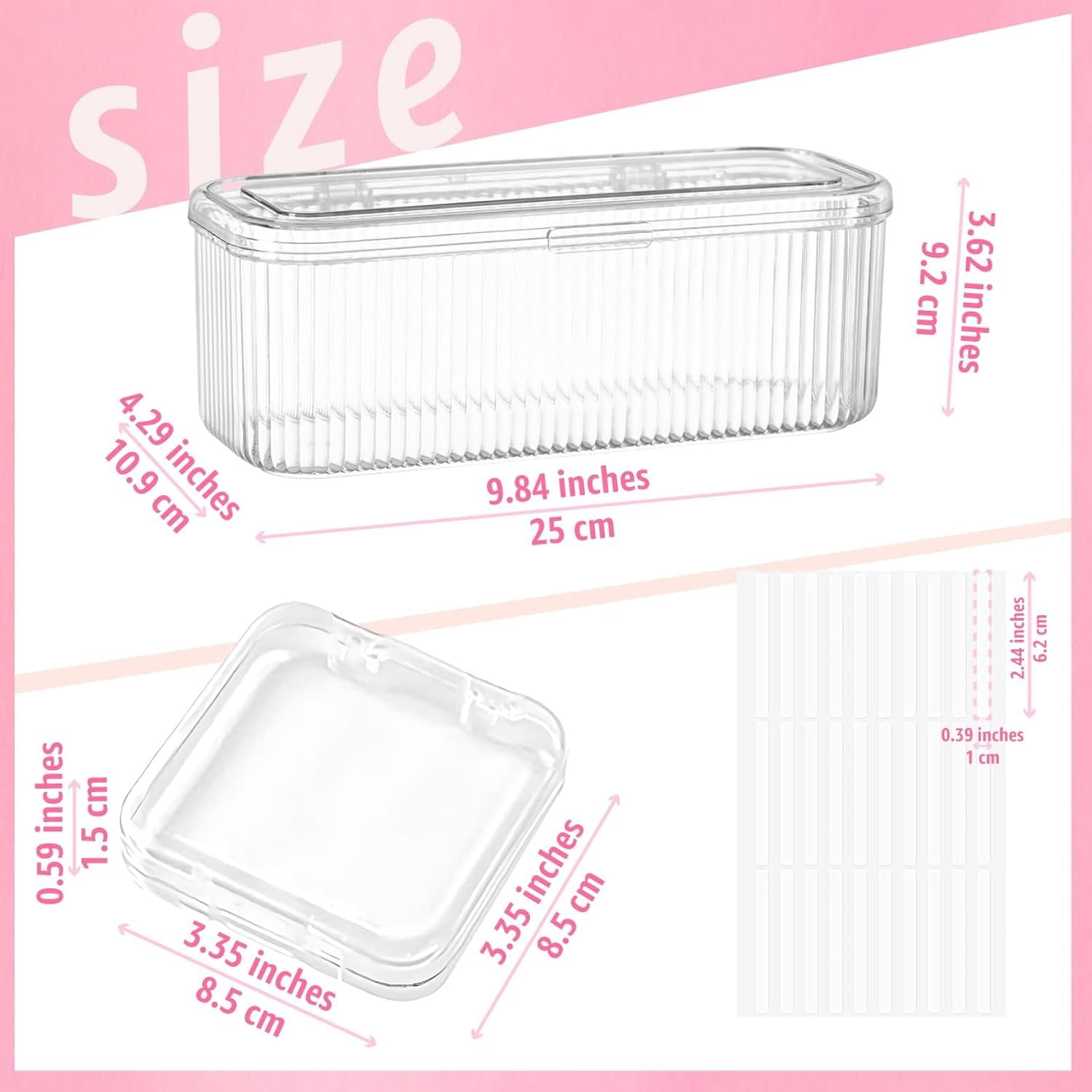 Clear Press   Storage Containers 12-Pack Stackable Cases, Press Ons  Packaging Organizer Case,  Tips and  Nails Display Box for Travel and Salon Use (Clear 01)