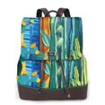 thumbnail image 1 of Disketp Bright Paper Cactus Scene Mochila de Cuero para Mujer, Bolso de Espalda Antirrobo con Estilo para Viaje, Trabajo y Uso Diario, 1 of 4