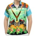 thumbnail image 4 of HAPPY BAY Men's Hawaiian Shirts Short Sleeve Button Down Shirt Mens Summer Shirts Casual Beach Vacation Hawaii Shirts for Men Funny S Bike, Autumn Green, 4 of 5