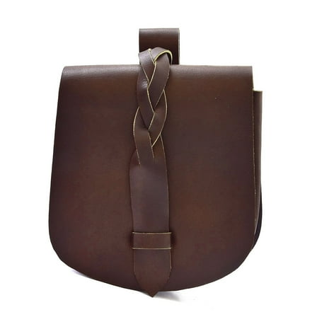 Armory Replicas Birka Viking Leather Pouch Medieval Belt Bag with Strap Closure for Renaissance & Cosplay