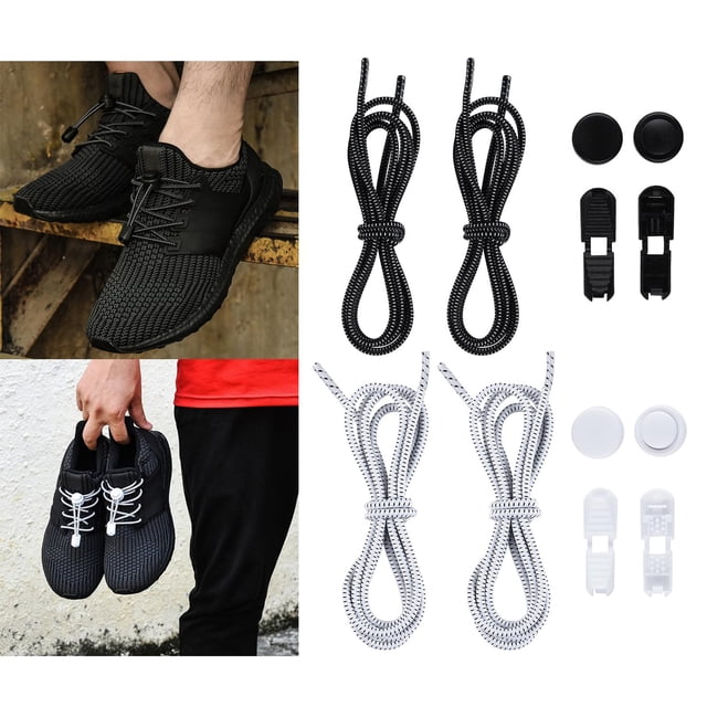 2 pares de cordones elásticos para para hombres y mujeres compatibles con zapatillas deportivas y calzado informal; cordones sin cordones Salvador Cordones elásticos sin lazo