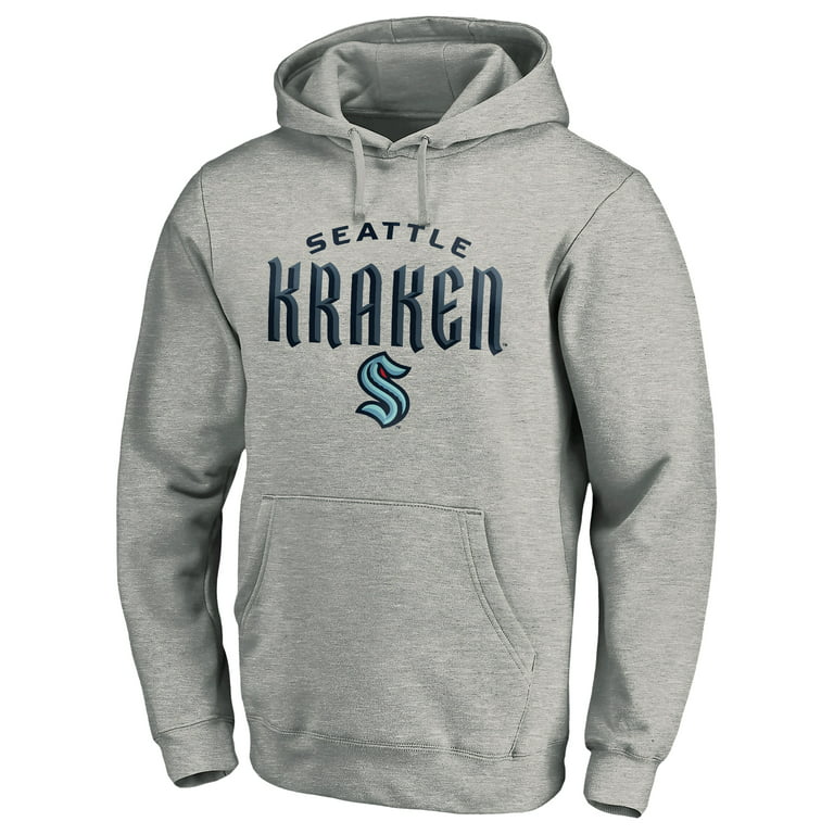 Knights Apparel Men's Heather Gray Seattle Kraken Classic Fit Lace-Up Pullover Sweatshirt Size: Medium