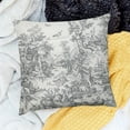 thumbnail image 2 of BANET  Pillow Covers Vintage Toile Grey Polyester Decorative Throw Pillow Case Cushion Cover for Bedroom Sofa Living Room Couch Chair Office White, 2 of 5