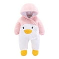 thumbnail image 2 of Coerni Toddler Baby Boys Girls Fleece Jumpsuit Boys Soft Warm Sherpa Onesie Zip Up Long Sleeve Cute Bear Hooded Winter Rompe𝐫, 2 of 4