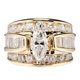 thumbnail image 2 of Plated Chunky Ring Pear Shaped Zirconia Wedding Ring For Women, 2 of 7