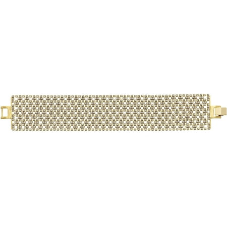 X & O Handset Austrian Crystal 14kt Gold-Plated 31mm Argyle Pattern Bracelet