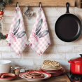 thumbnail image 6 of Spring Easter Kitchen Towels Set of 2, Cute Rabbits Ears Bow Daisy Floral Pink Plaid Absorbent Dish Towels for Kitchen, Microfiber Hand Towel, Quick Drying Tea Towel for Cleaning Dishcloths, 6 of 7