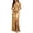 Gold, variant on Women's Cowl Neck Sleeveless Satin Maxi Dress High Slit Elegant Formal Gown for Prom Wedding Guest Bridesmaid Occasions Rose Gold L