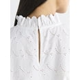 thumbnail image 4 of Free Assembly Women's Ruffle Cotton Eyelet Top with Short Sleeves, Sizes XS-4X, 4 of 5