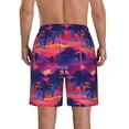 thumbnail image 3 of Naloa Retro Palms Men's Beach Shorts, Surfing shorts, Swim trunks, Quick Dry Swim Trunks for Surfing Beach Fun - Medium, 3 of 9