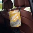 thumbnail image 5 of Round Car Trash Can 7×5.9in Waterproof, Durable, Not Easy To Fade, Easy To Install And Disassemble To Prevent Interior Pollution Gold Marble_4, 5 of 7