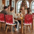 thumbnail image 5 of Red Theme Christmas Chair Covers Set of 1 Winter Sparkle Snowflakes Chair Back Covers Stretch Removable Washable Slipcovers Protector for Dining Room Kitchen Party Decor, 5 of 5