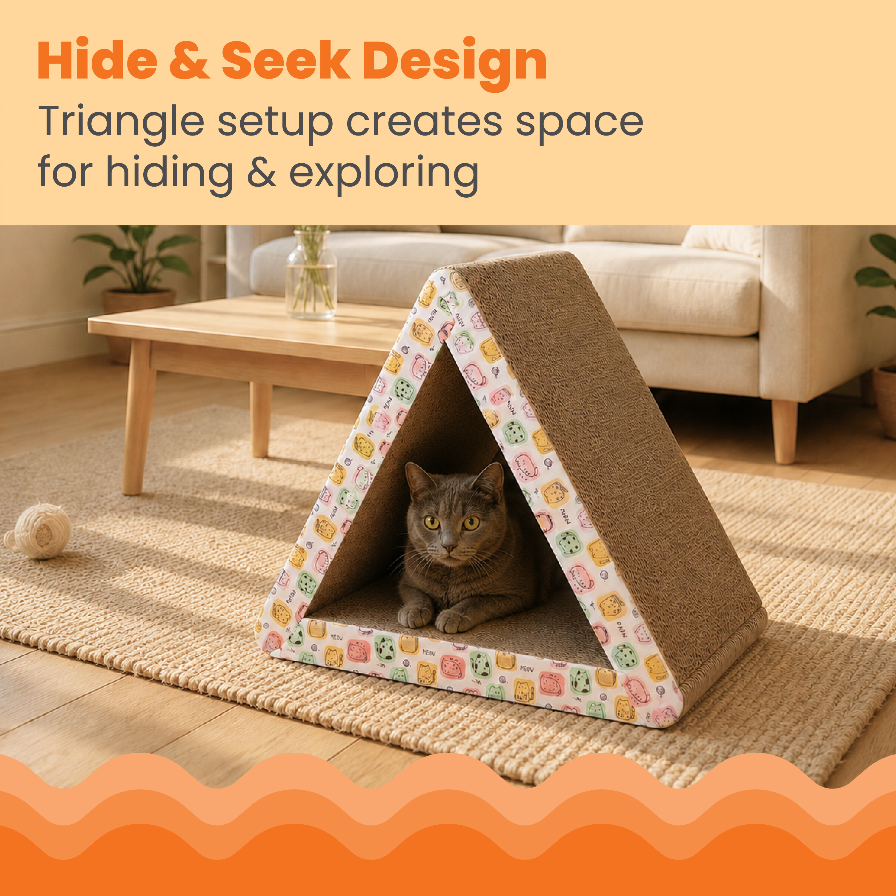 Catstages Seek & Scratch Triangle Cat Scratcher photo 4