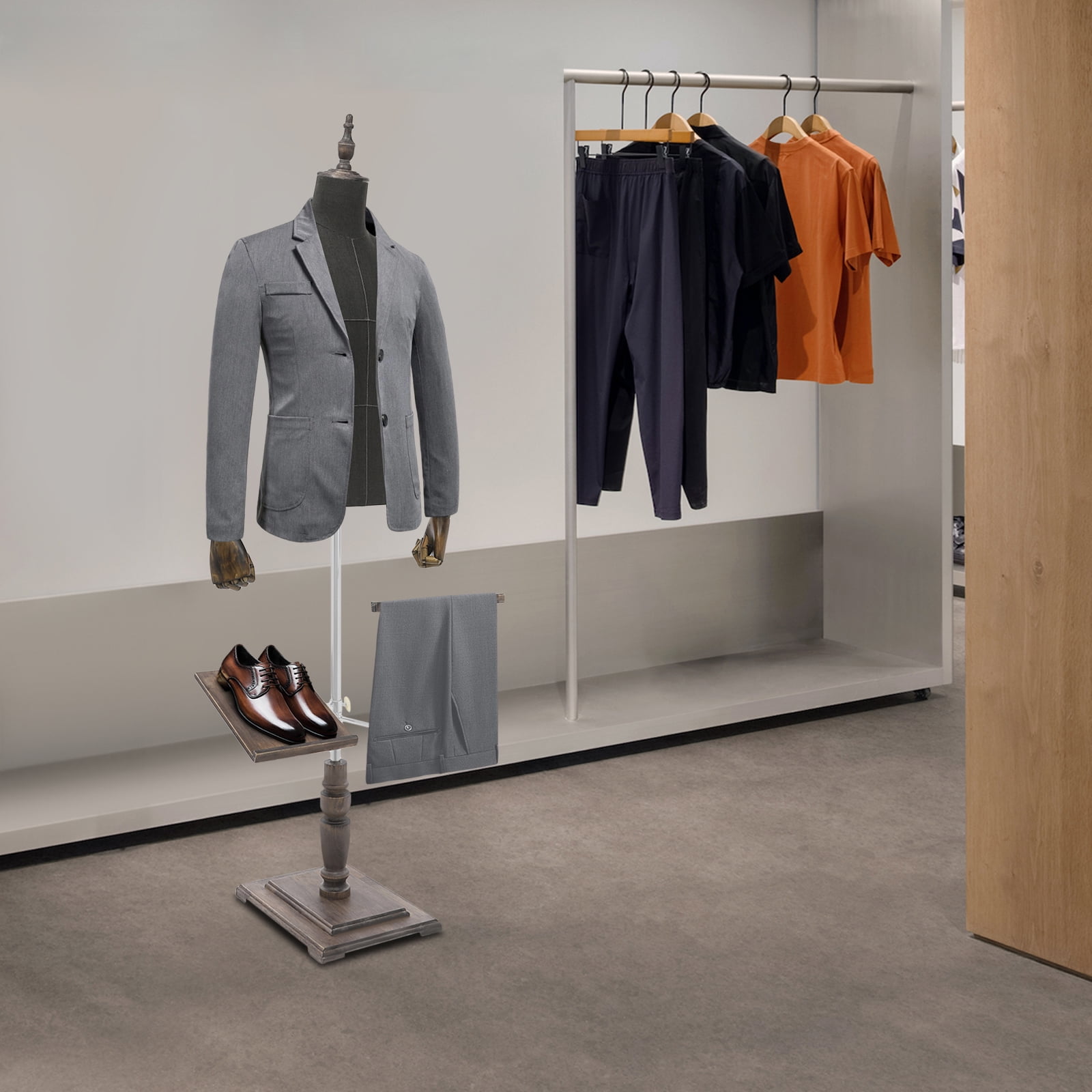 Adjustable Height Male Dress Form 4.4-5.9ft Full Body Mannequin Professional Tailor Display Form for Clothing Stores