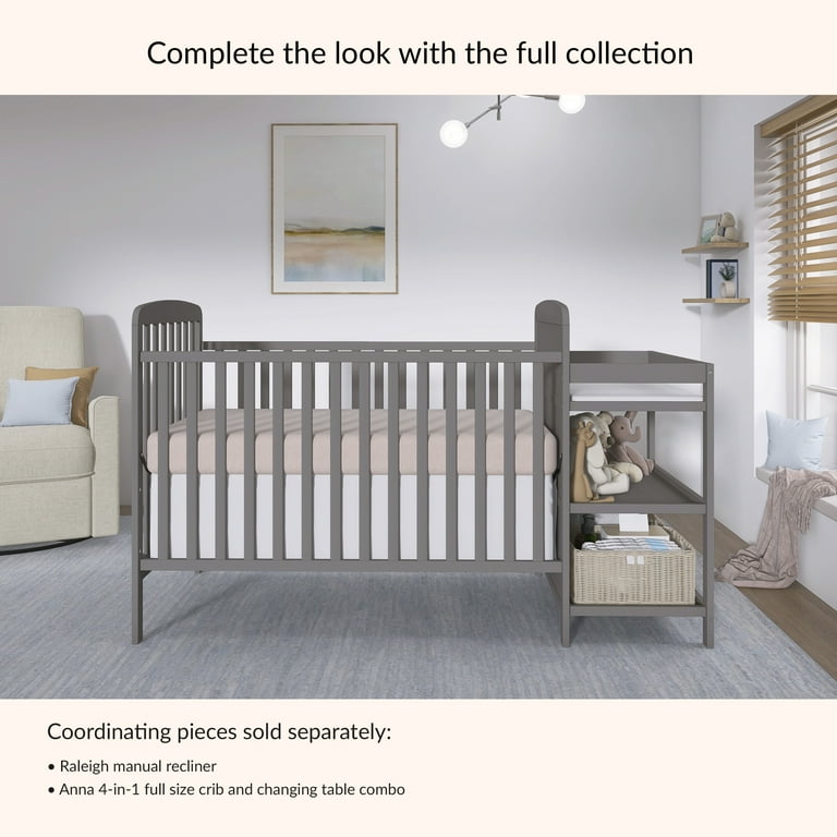 Dream On Me Anna 3-in-1 Convertible Crib and Changing Table Steel - Main Image