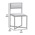 thumbnail image 4 of Eun 20 Inch Vegan Faux Leather Dining Chair, Chrome Base, Set of 2, White- Saltoro Sherpi, 4 of 5