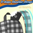 thumbnail image 5 of Black and White Checkered Pattern 17" School Backpacks for Teens,Waterproof Oxford Fabric,S-Shape Padded Straps for School,Travel,Hiking,Camping, 5 of 6