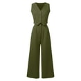 thumbnail image 3 of Womens 2pc Button Vest Shirt & Wide Leg Pants Set - Cotton Blend, Chest Design, Casual/Formal Outfit, S-XXL Sizes, 3 of 4