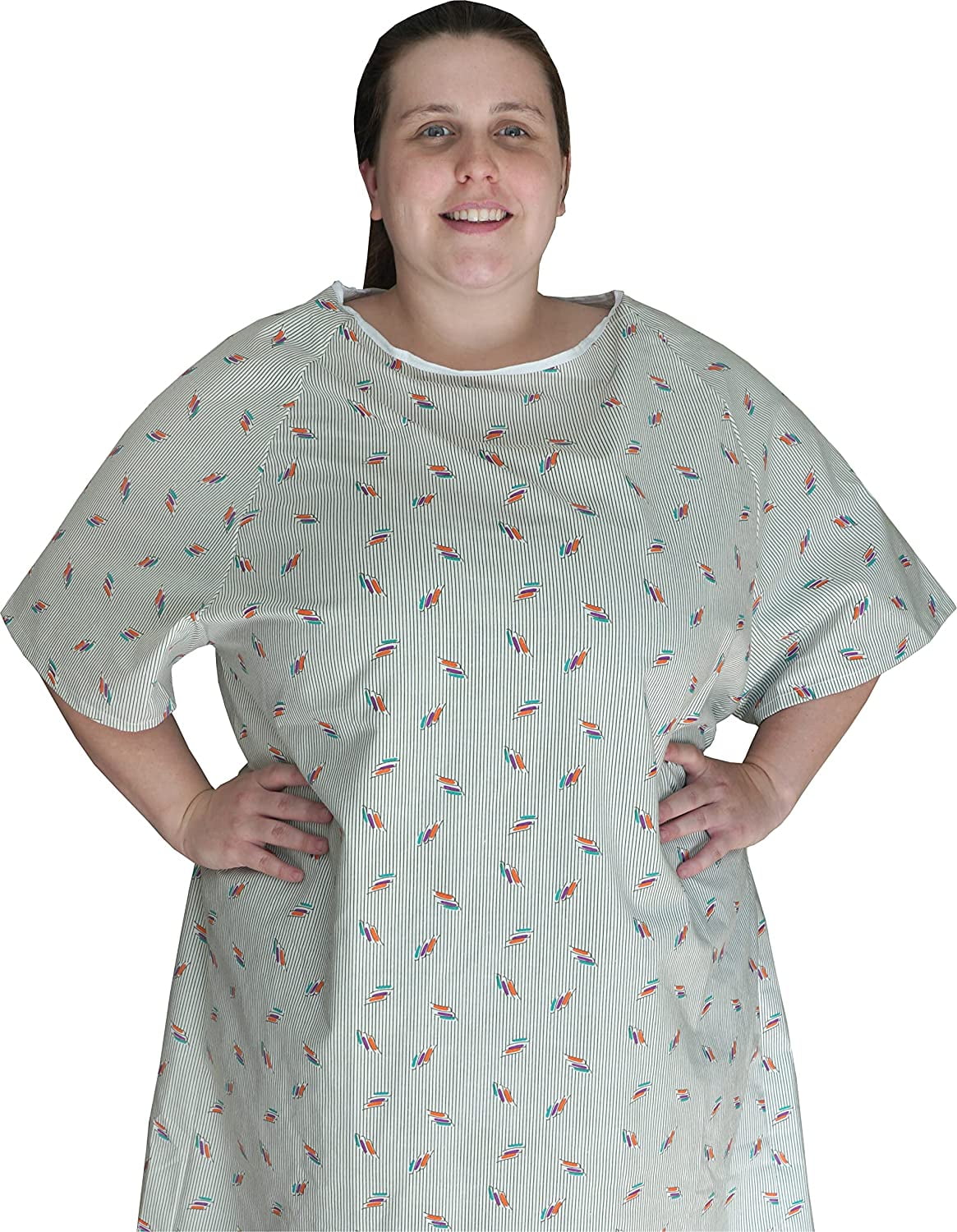 Silvert's Women Open Back Knit Hospital Gown, S, Blue Butterfly - Walmart .com