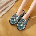 thumbnail image 5 of KLL Tropical Leaves Slippers for Women Men House Slip on Indoor Outdoor Bedroom Furry Fleece Lined Ladies Comfy Anti-Skid Rubber Hard Sole-Large, 5 of 8