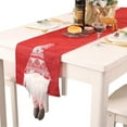 thumbnail image 6 of QUMENEY Table Runners Christmas Tablecloth Rectangular Table Cloth Grey Santa Gnome Table Runner Scarf for Xmas Holiday Home Party Table Decorations (Grey, 35×180 cm), 6 of 10