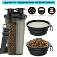 thumbnail image 4 of Dog Travel Water Bottle with Collapsible Bowls, Portable 2 in 1 Leakproof Pet Water Bottle Dispenser & Food Treat Container, Outdoor Food Water Dog Bowls for Walking, Trips, Camping & Hiking - Black, 4 of 9