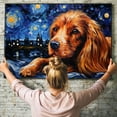 thumbnail image 6 of Brittany Dog Canvas Van Gogh Starry Night Wall Art Gifts Canvas Wall Art Frame Music Artist Customized Canvas Framed Photo Art Work For The Bedroom(Gifts For Dog Lover ), 6 of 6
