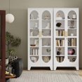 thumbnail image 2 of Erosoei 74.8"H Metal Display Storage Cabinet with Glass Doors and Adjustable Shelves White, 2 of 6