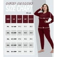 thumbnail image 4 of TIYOMI Ladies Plus Size 4X Pajama Wine Red Thermal Underwear Crewneck Thermal Tops Long Johns Fleece Lined Base Layer Top and Bottom Sets Fall Winter Suits, 2-Pack 4XL 24W 26W, 4 of 4