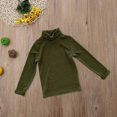 thumbnail image 4 of Generic Toddler Baby Boys Girls Basic Solid Color Turtleneck Neck Warm Base Long Sleeve T Shirt Children's Casual Home Wear Base Top Clothes ﻿(7-8 Years,Green), 4 of 4