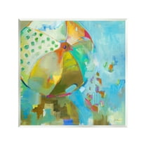 Stupell Industries Abstract Beach Ball Abstract Painting Unframed Art Print Wall Art, 12 x 12