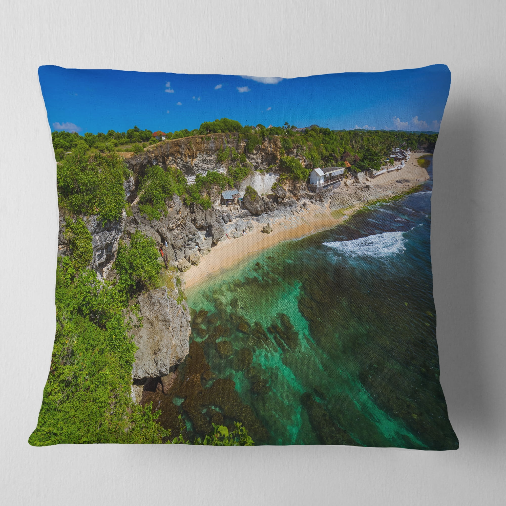 Designart Balangan Beach Bali Indonesia - Seascape Throw Pillow - 18x18