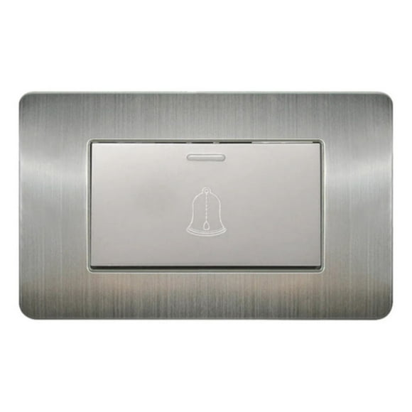 Apagador Timbre Argos Placa Acero Inoxidable 72 Mm Color Gris Corriente Nominal 10 A Voltaje Nominal 250v