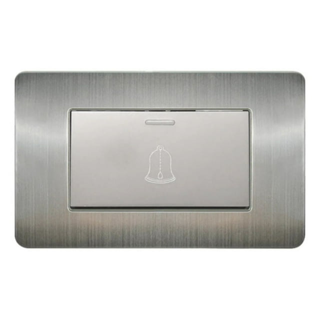 Apagador Timbre Argos Placa Acero Inoxidable 72 Mm Color Gris Corriente Nominal 10 A Voltaje Nominal 250v