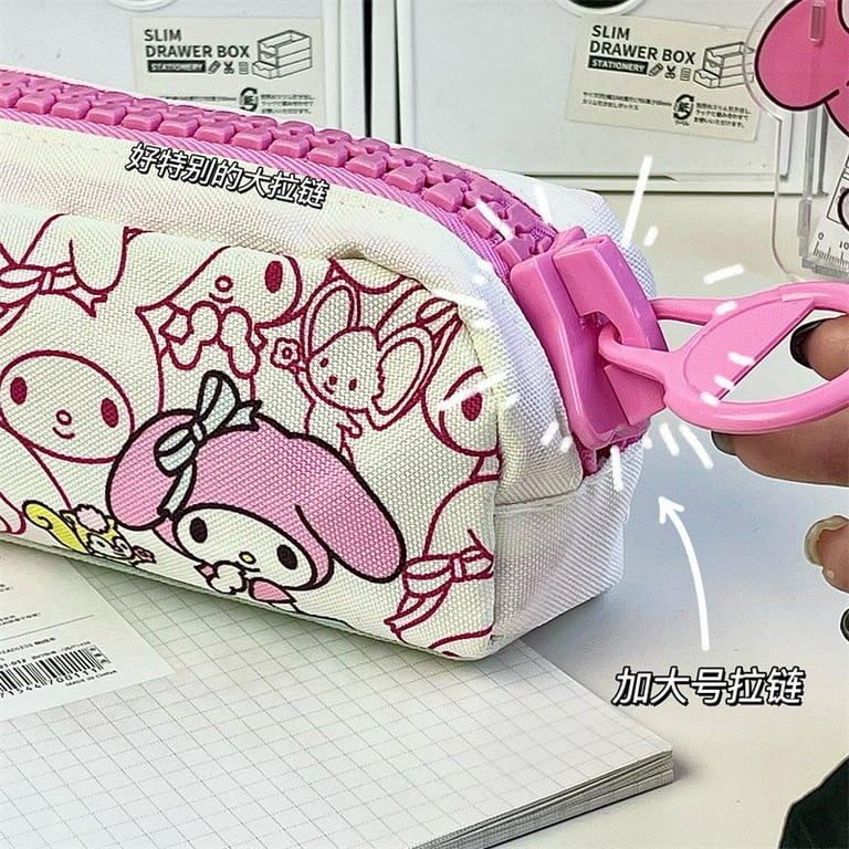 Kawaii Sanrios Portable Pencil Case Kuromi Pencil Bag Large Capacity