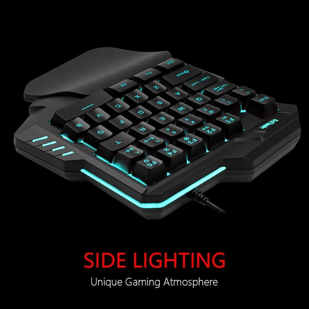 One-hand Gaming Keyboard RGB Backlight 35-key Portable Mini Gaming Keyboard Ergonomic Gaming Controller