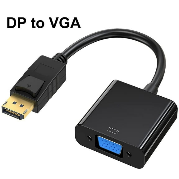 DisplayPort to VGA, 1080P DP to VGA Adapter Gold-Plated Display Port to VGA Converter Male to Female Cable to Connect Your Computer to a Large Screen, Projector