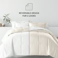 thumbnail image 3 of Comfort Canopy - Queen White / Ivory Bedding Bundle, Reversible Microfiber Comforter and Patterned Sheet Set, 3 of 13