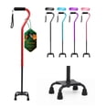 thumbnail image 1 of Bastón BeneCane Quad Cane ajustable con mango acolchado suave y desplazado para hombres y mujeres. Ligero y cómodo con patas de 4 puntas para mayor estabilidad (rojo)., 1 of 5