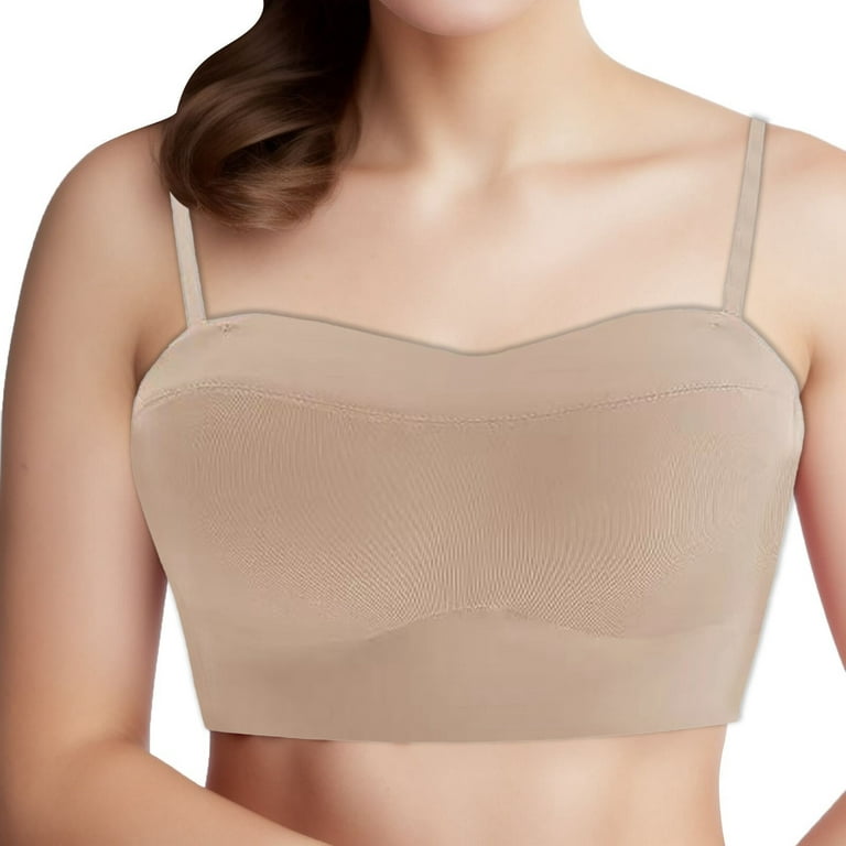 Strapless Bra for Big Busted Women Gathered Non-Slip Bandeau Plus