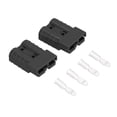 thumbnail image 3 of Battery Connector, Durable Silver-Plated Contacts Wire Harness Plug Kit Polycarbonate Housing 2Pcs  For Jumpers For Forklifts For Trucks Black, 3 of 8