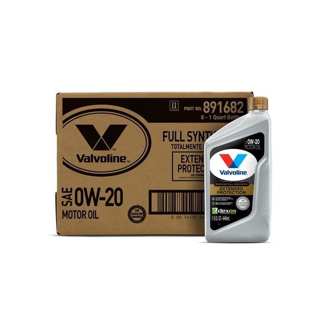 Valvoline Huile de Moteur Entièrement Synthétique à Protection Prolongée SAE 0W-20 1 QT, Caisse de 6