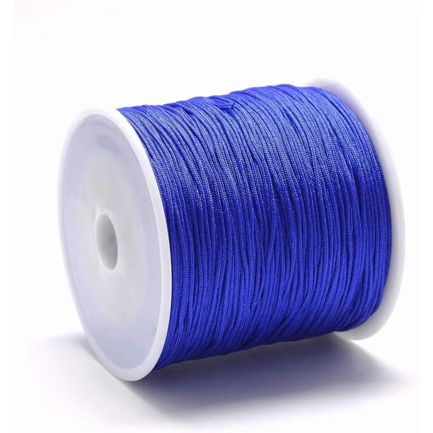 1 rollo de hilo de nailon para anudar chino, azul, 0,8 mm, aproximadamente 109,36 yardas (100 m)/rollo