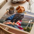thumbnail image 3 of Independence Day Placemats Set of 2, U.S. Flag Themed Natural Field Cool Eagle Non-Slip Place Mats Washable Table Mats for Kitchen Dining Table Decorations Indoor/Outdoor, 3 of 9