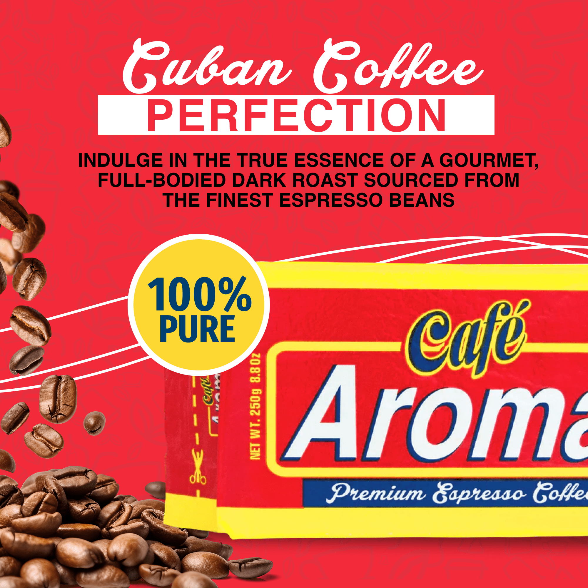 Cafe Aroma Cuban Style Premium Ground Espresso, Dark Roast, 24 Pack of 6 oz Bricks
