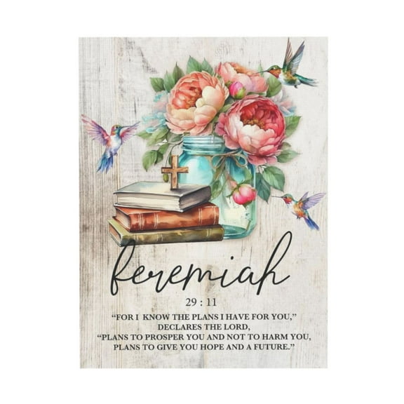 AEFER Jeremiah 29 11 Bible Verses Wall Art Scripture Wall Decor Farmhouse Christian Canvas Prints Pictures Rustic Floral Posters Religious Paintings Artwork for Home Decoration 24x36"