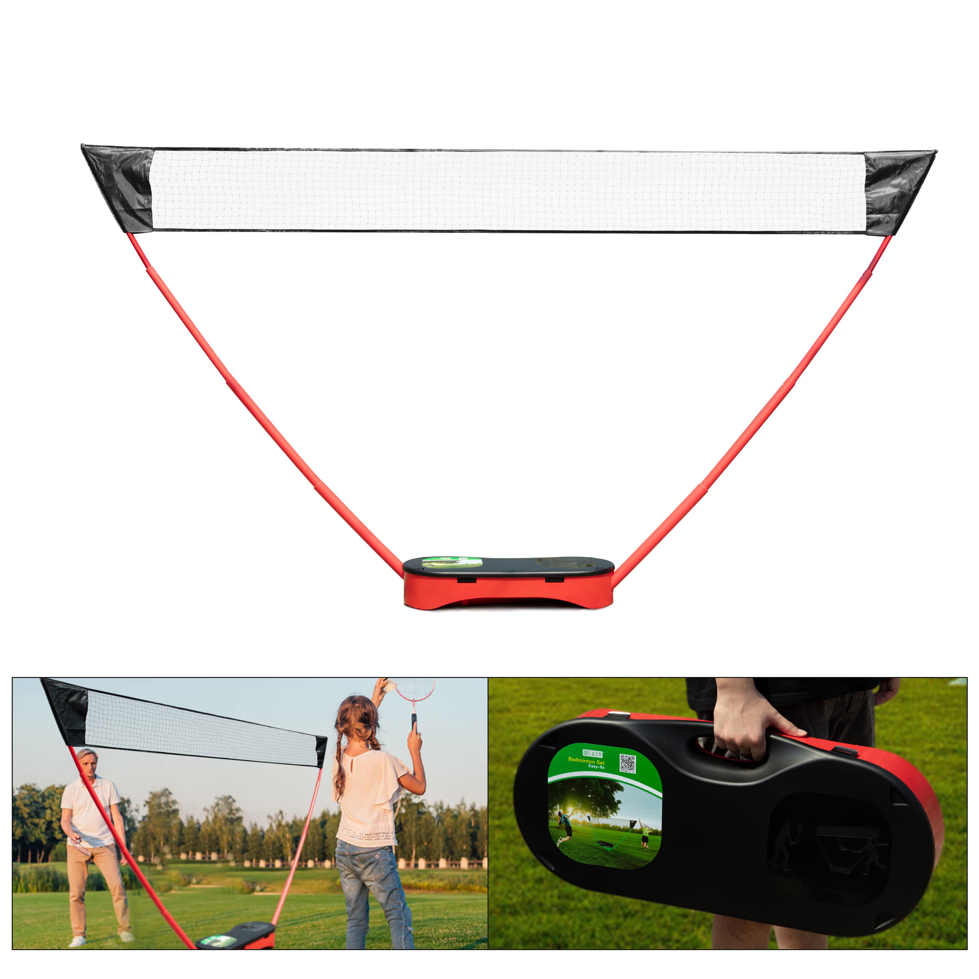 Portable 3-IN-1Training Beach Volleyball Badminton Tennis Net Set With Carrying 