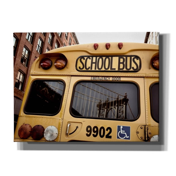 Epic Graffiti 'NYC School Bus' by Nina Papiorek, Canvas Wall Art, 16"x12"